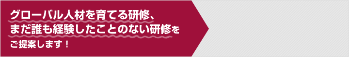 グローバル人材を育てる研修、まだ誰も経験したことのない研修をご提案します！